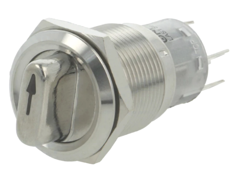 Intrerupator rotativ, 2 pozitii, ON-OFF, verde, iluminare LED 12VAC/DC, orificiu montare Ø19mm, V19-11X-21-12G-S, ONPOW