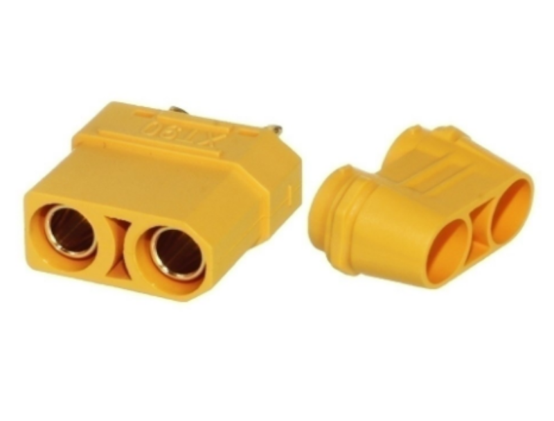 Mufa alimentare DC, 40A, 500V, mama, 2 PINI, pe cablu, contacte aurite, XT90H-F