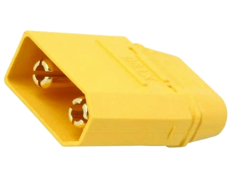 Mufa alimentare DC, 40A, 500V, tata, 2 PINI, pe cablu, contacte aurite, XT90H-M