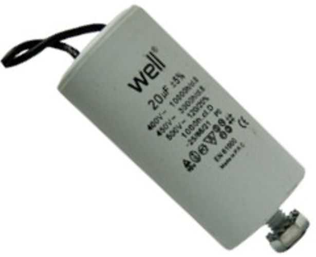 Condensator pornire motor 20uF, 400V, fir, surub fixare, MOTCAP-20UF/400V-WR