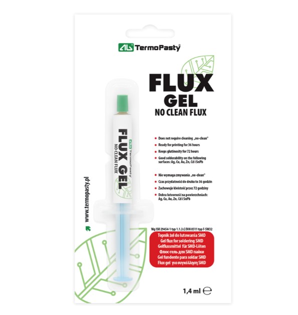 Seringa cu flux lipire, RMA, dezoxidant, fara halogenuri, gel, 10ml, utilizare smd, TOPNIK-GEL, AG TERMOPASTY