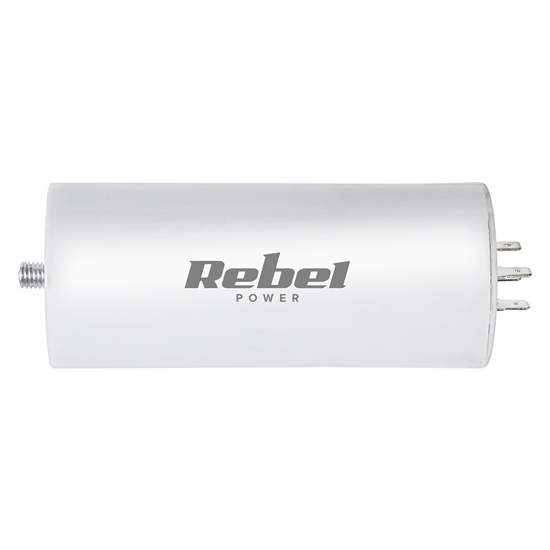 Condensator pornire motor, 100uF, 450VAC, SURUB, 55x128mm, CBB60-100UF-SR, REBEL