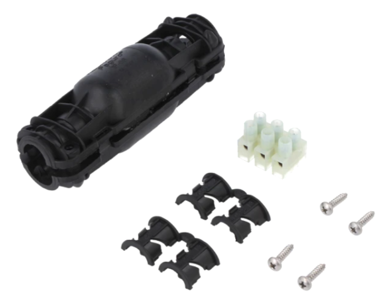 Mufa cu gel, IP68, negru, 0.5...2.5mm2, rezistent la factori atmosferici, raze UV, RELILIGHT-V32.5-I2, HELLERMANNTYTON