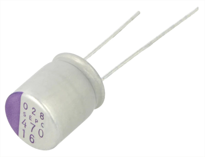470uF/16V, condensator polimer, 10x13mm, RM5, 5000h, 16SEPC470M, PANASONIC