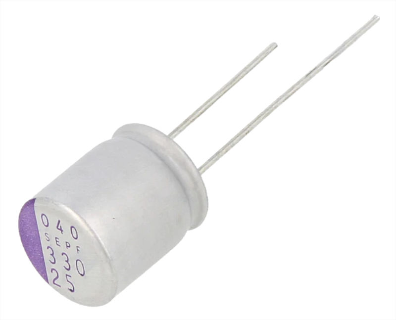 330uF/25V, condensator polimer, 10x13, RM5, 25SEPF330M, PANASONIC