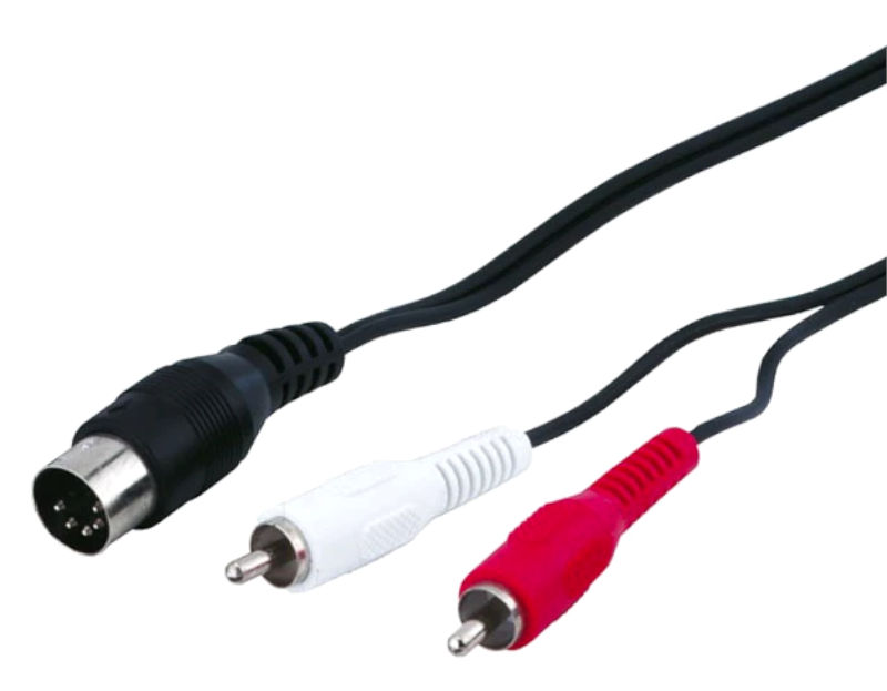 Cablu DIN 5pini mufa - 2x RCA mufa, 1.5m, 50014, GOOBAY