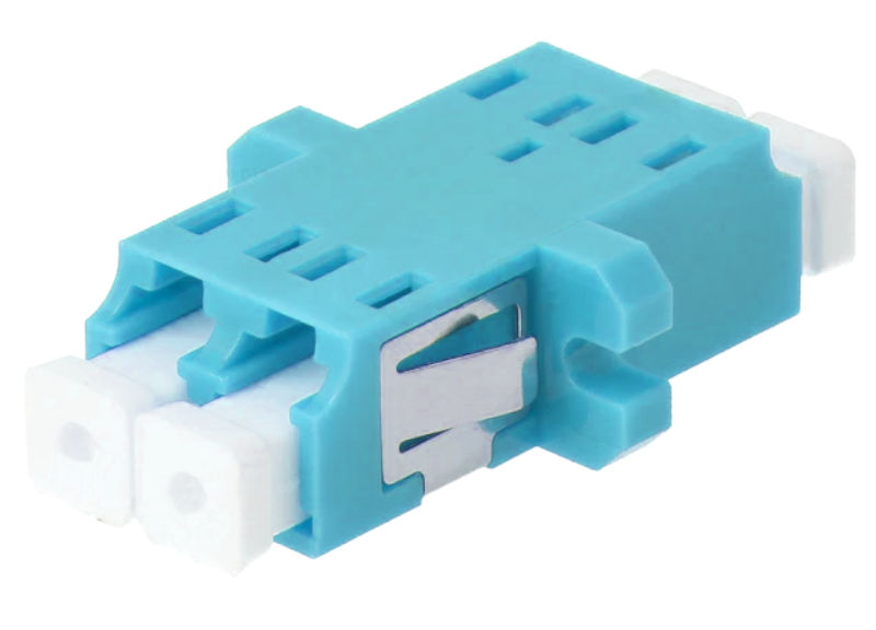 Conector cupla mama, fibra optica, multimod, duplex, LC, 2 cai, turcuoaz, A001-LC-DX-1168, FIBRAIN