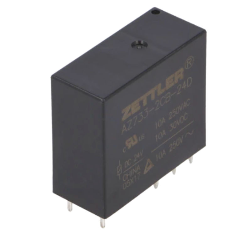Releu 24V, DPDT, 12A, RM5, AZ733-2CB-24D, ZETTLER