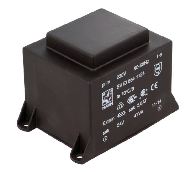 Transformator 24V, PCB, 230/24V, 47VA, 2A, BVEI6641124, HAHN