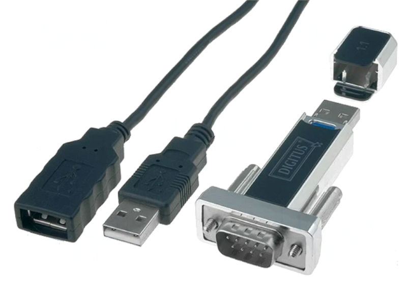 Kit Convertor USB-A - RS232 + prelungitor USB, serial, 0.8m, DA-70155-1, DIGITUS