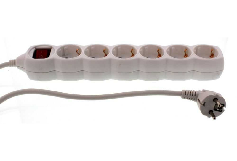 Prelungitor 6 cai, cu intrerupator, 3m, 3x1.5mm2, 16A, 3500W, EXTS-6S3M-SW/02