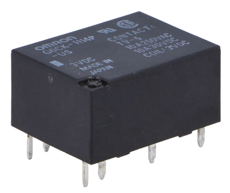 Releu 3VDC, 10A, bistabil, SPST-NO, 2 bobine, G6CK-1114P-US-3VDC, OMRON