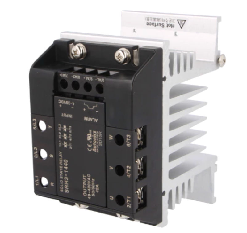 Releu Solid State, trifazat, cu radiator, 40A, 48-480VAC, SRH3-1440, AUTONICS