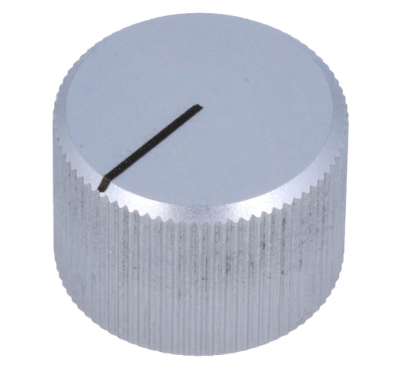 Buton potentiometru, aluminiu, 20x14mm, ax 4mm, 507.411, MENTOR