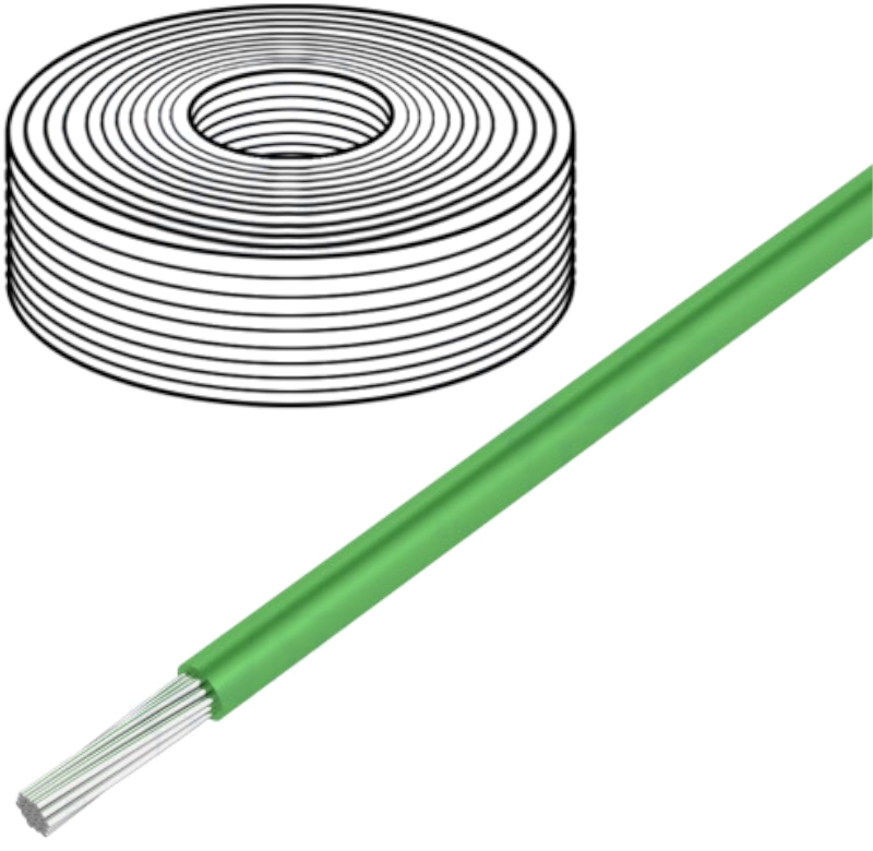 Cablu 1x0.75mm2, izolatie silicon, verde, 500V, 180C, SIF0.75-G