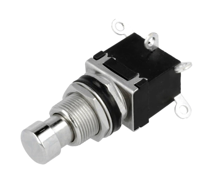 Intrerupator apasare, push, DPDT, ON-ON, 2A, gri, PS24202