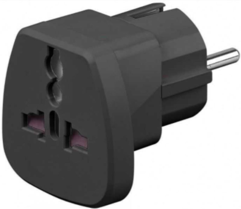 Adaptor universal, EU, UK, max 250VAC, 16A, ADAPT-PLUG-UNIV/EU/BK
