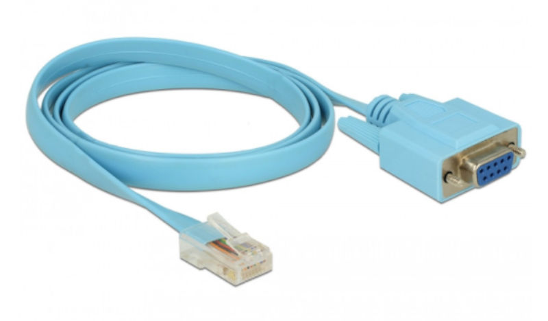 Adaptor RS-232 DB9 mama, serial, RS-232 RJ45 tata, 1m, DELOCK-63341, DELOCK