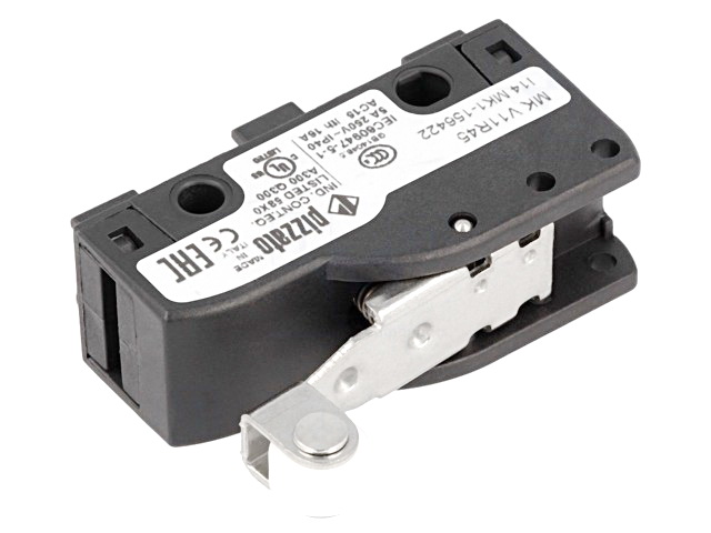 Microintrerupator cu rola, SPDT, 6A, IP40, ON-(ON),  MKV11F45, PIZZATO