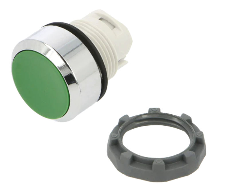 Intrerupator panou, apasare, 2 pozitii, orificiu montare Ø22.5mm, verde, MP1-30G, ABB