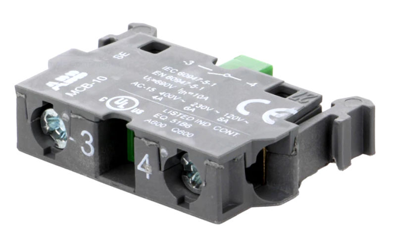 Element de contact, NO, 6A/240VAC, 5A/24VDC, 22mm, MCB-10, ABB