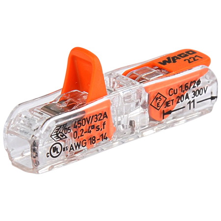 Conector rapid, de imbinare, drept, 32A, 0.2-4mm2, 450V, litat, solid, 221-2411, WAGO
