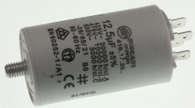 Condensator pornire motor 12.5uF, cu surub, 400/450V, 416173064, DUCATI