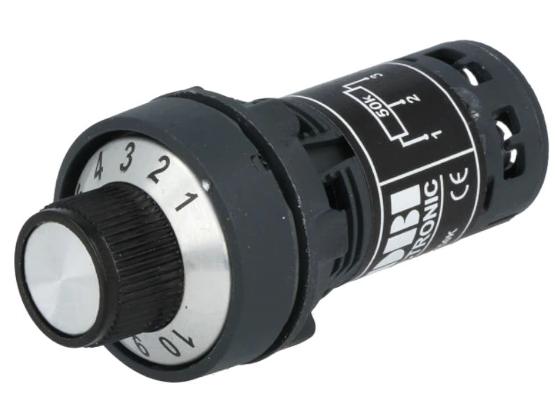 Potentiometru liniar, 50k, 22.5mm, montare panou, 100VDC, CM22-R50K, COBI ELECTRONIC