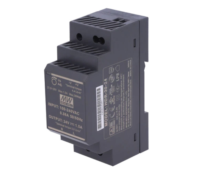 Sursa 24VDC, AC-DC, 1.5A, RAIL, 85-264VAC, HDR-30-24, MEAN WELL