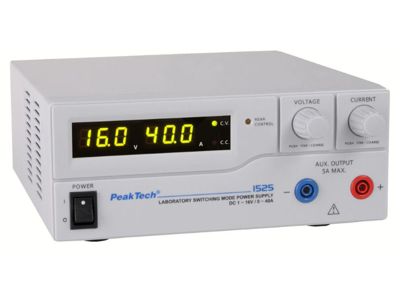 Sursa tensiune laborator, 1 canal, 1-16VDC, 0-40A, reglabil, P1525, PEAKTECH