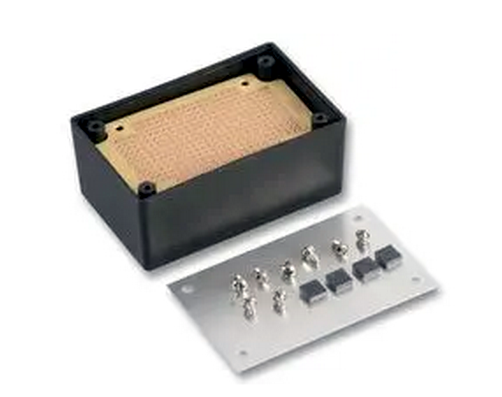 Cutie plastic, cu placa test, 343 gauri, 83x53x35mm, masca AL, MC01013, MULTICOMP