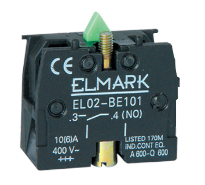 Contact NO, BUTON, 6A, 400V, 1NO, EL02-BE101, ELMARK
