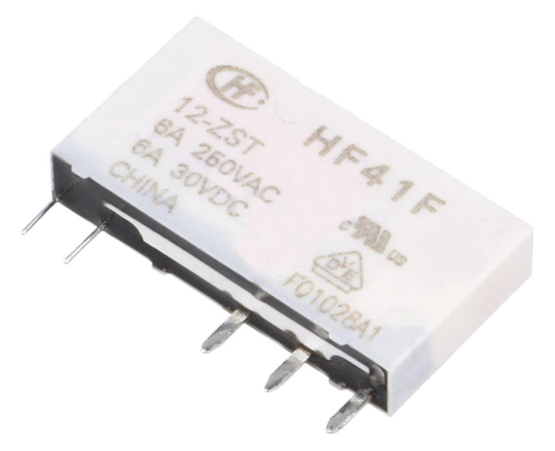 Releu 12VDC, miniatura, SPDT, 6A,  400VAC, RM5.04, HF41F-12-ZS, HONGFA RELAY