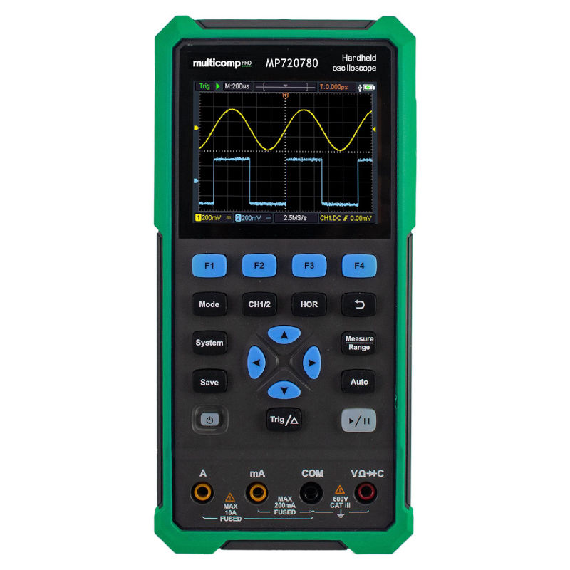 Osciloscop portabil, digital, 40MHz, 2 canale, USB, MP720780, MULTICOMP