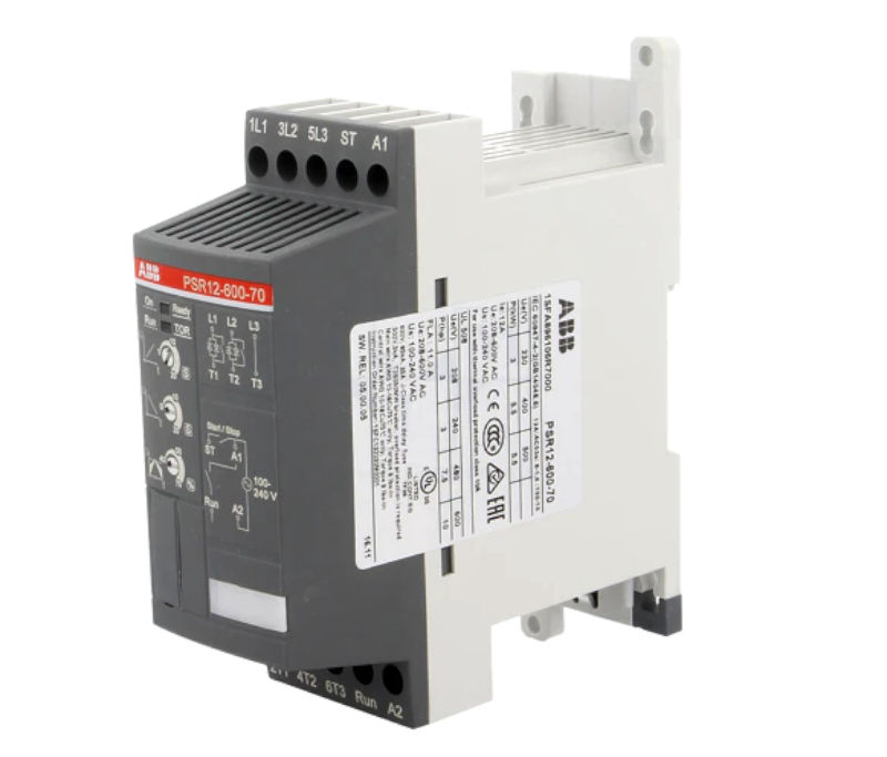 Releu de start, softstart motor, 12A, DIN, 5.5kW, 100-240VAC, PSR12-600-70, ABB
