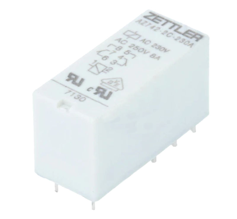 Releu 230VAC, 8A, DPDT, RM5, AZ742-2C-230A, ZETTLER