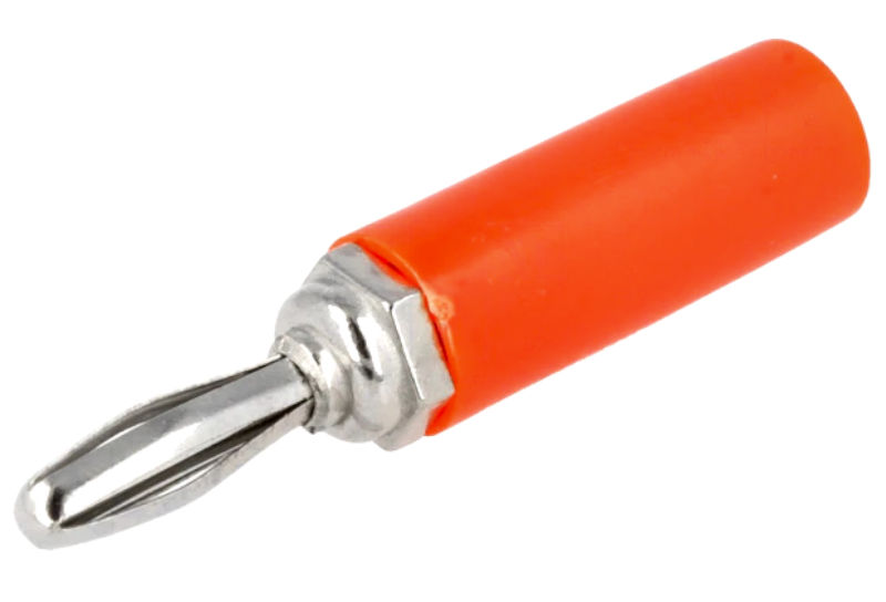 Conector banana, 4mm, rosie, BC-001/R