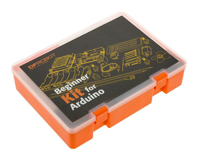 Starter kit, Arduino, pentru incepatori, Uno R3, Shield, cabluri, rezistente, IR, butoane, senzori, DFR0100, DFROBOT