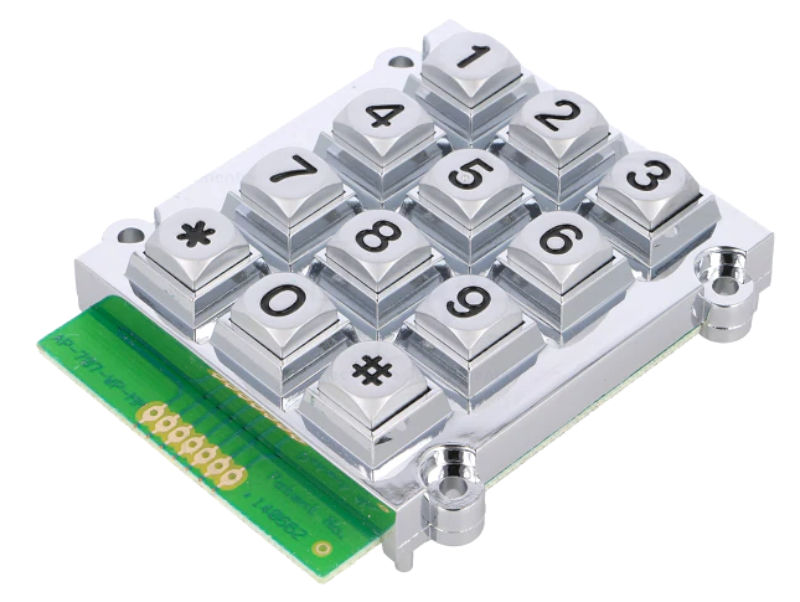 Tastatura universala, 12 butoane, metalica, KB707-MNS-WP, ACCORD