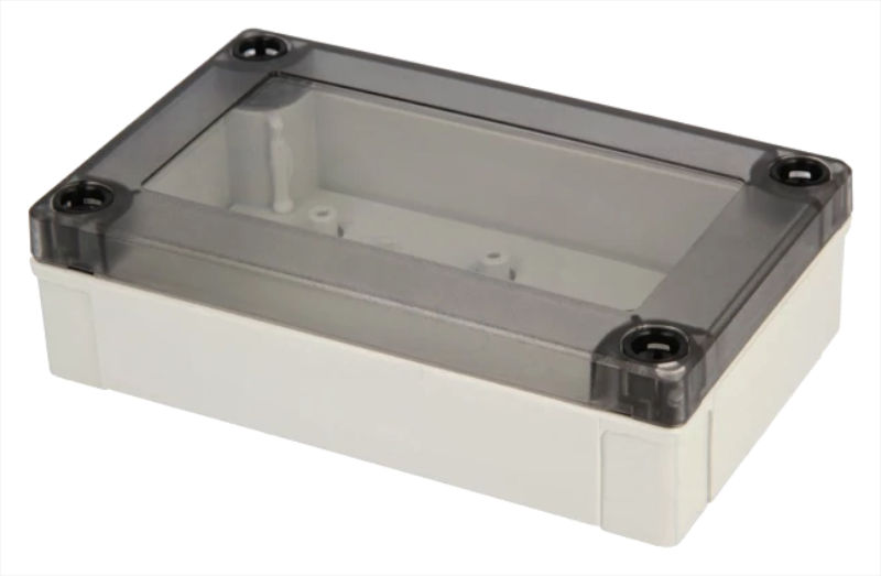 Cutie plastic, gri, capac fumuriu, 80x130x35mm, IP66, IP67, PC100/35LT, FIBOX