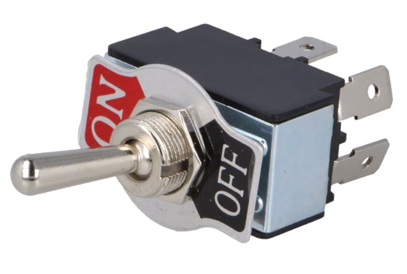 Intrerupator basculant, OFF-ON, 20A, 12VDC, 4 pini, montare panou, DPST, orificiu montare Ø12.2mm, R13-28F-01-HPH, SCI