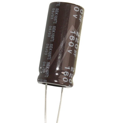 220uF/160V, Condensator electrolitic, 16x36mm, 105C, YAGEO