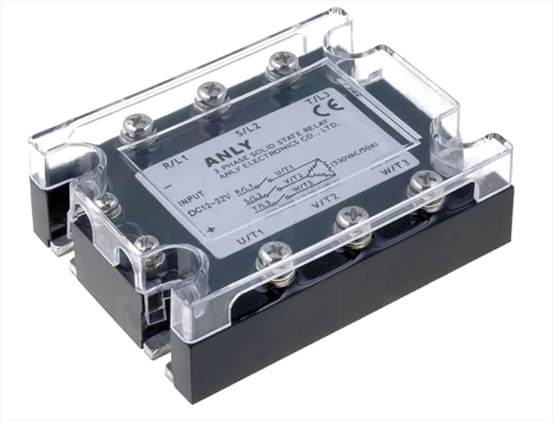 Releu static, Contactor, Solid State, 3x40A, 48-480VAC, comanda 12-32VDC, ASR-3PH40DA-H, ANLY ELECTRONICS