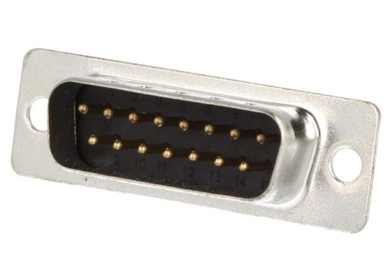 Conector tata D-SUB, 15 pini, montare pe cablu, DB15-SP, ENCITECH