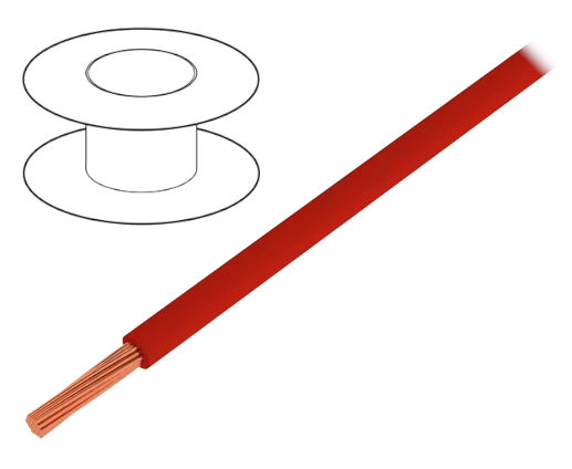 Conductor 1mm2, litat, Cu, rosu, 300/500V, MYF1-ROSU