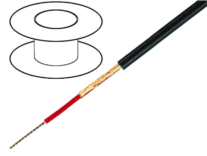 Cablu microfon, 0.25mm2, litat, mono, negru, ecran cupru, TAS-C113, TASKER