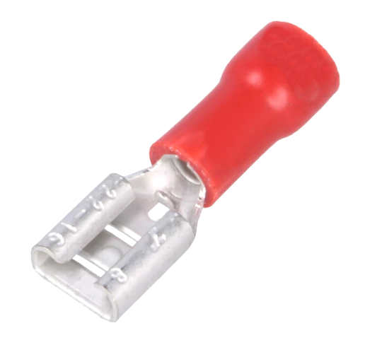 Conector plat papuc, izolat, rosu, mama, 4.8x0.8mm, 1.5-2.5mm2, ST-003/R