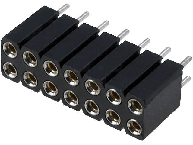 Soclu; şiruri pini; mamă; PIN: 16; contacte întoarse; drept; 2,54mm, ZL307-2X8