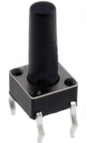 Microtach, push buton, SPST-NO, 6x6mm, OFF-(ON), 12.5mm, 1301.9307, SCHURTER