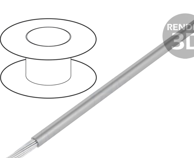 Conductor 0.75mm2, izolatie silicon, gri, 500V, 180C, HEAT180SIF-1.0 GY